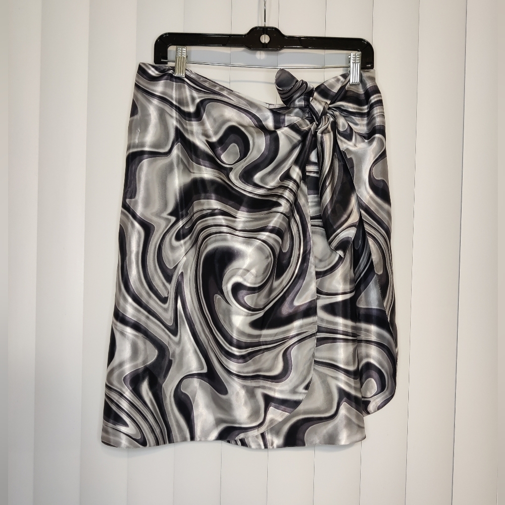 Shan Silver And Black Beach Skirt Cover Up
